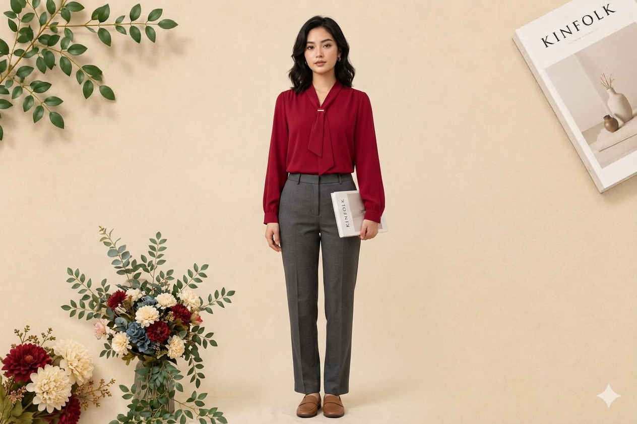 Elegant Neck-Tie Formal Top