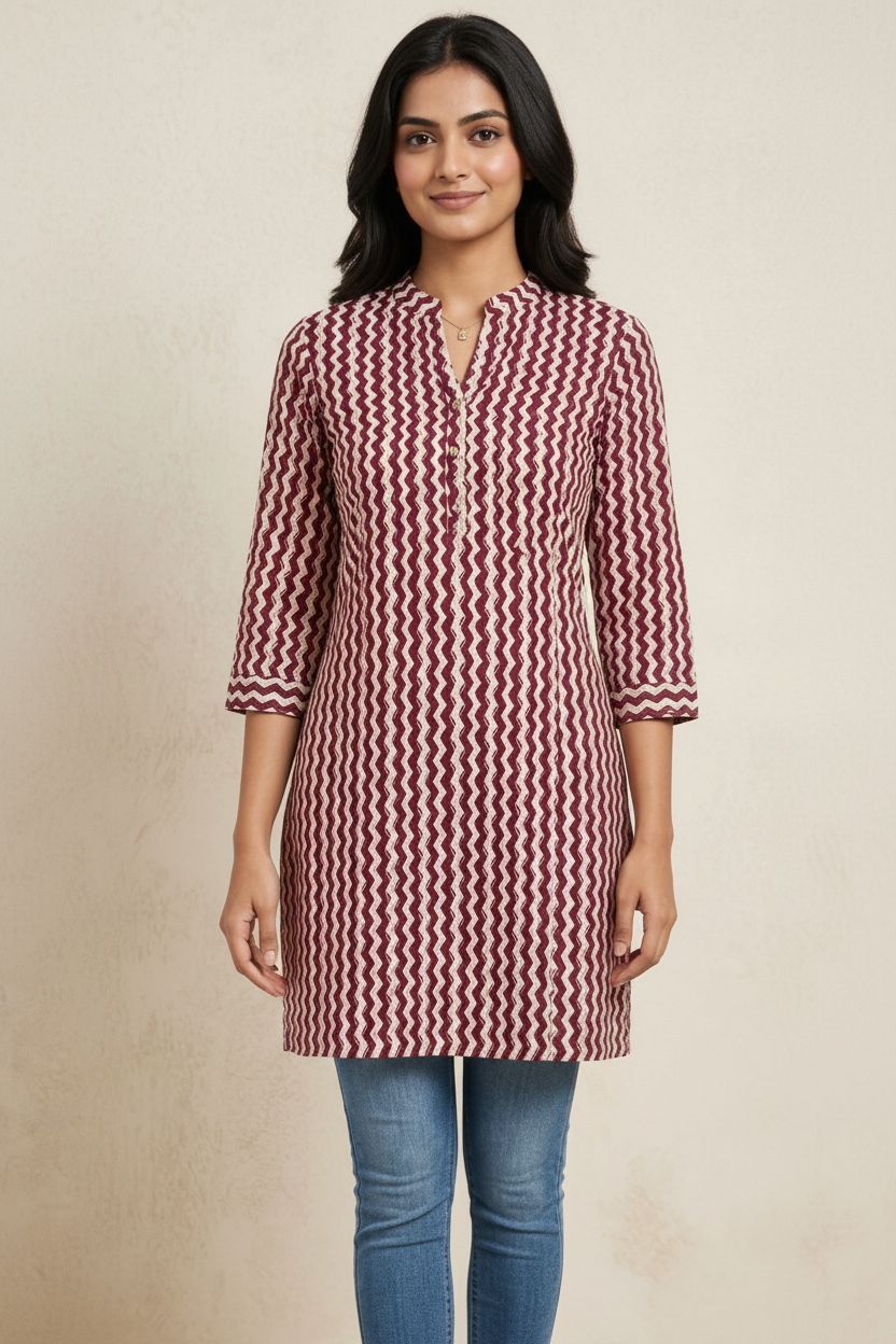 MIGZORn Aura A-Line Printed Long Kurti's
