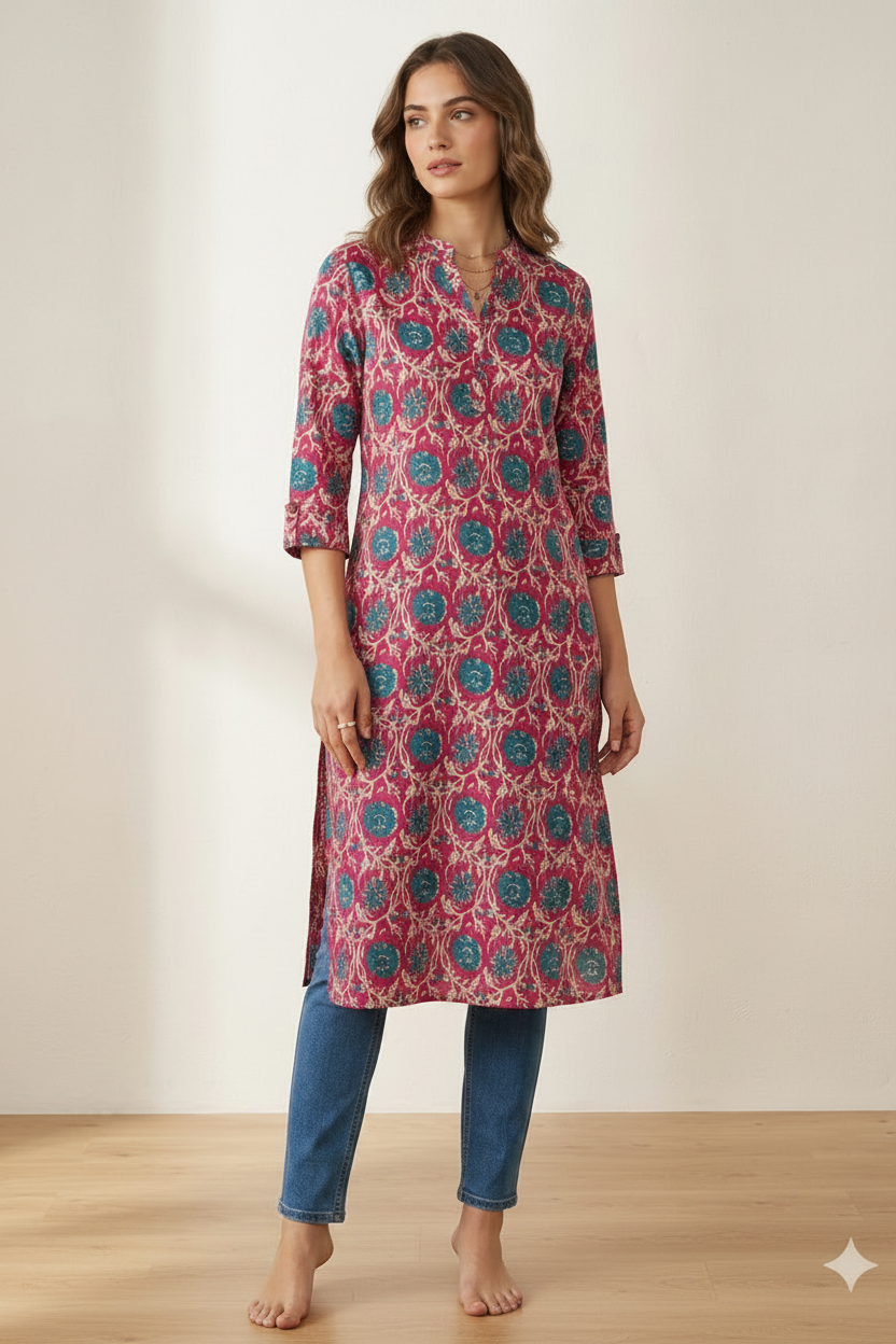 MIGZORn Aura A-Line Printed Long Kurti's